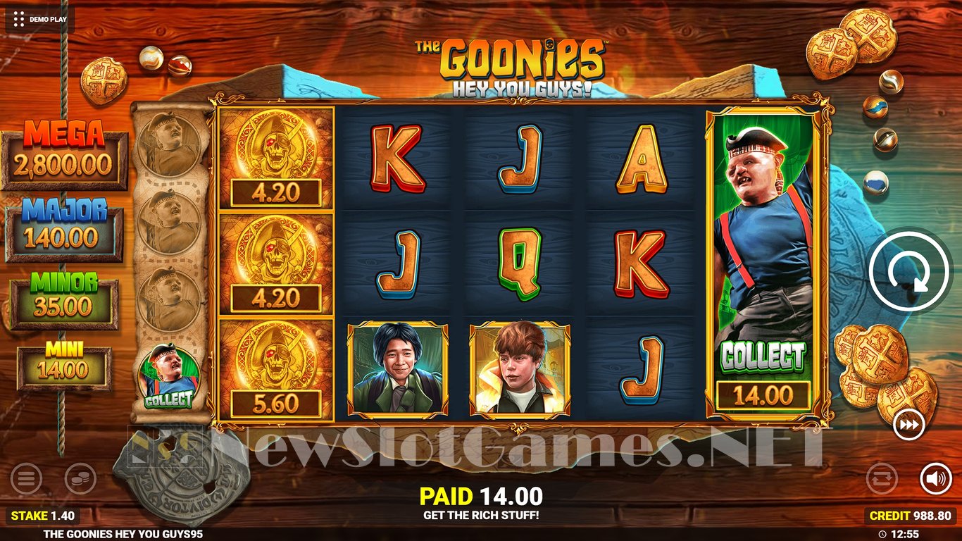 The Goonies Hey You Guys Slot Blueprint Gaming Review 2024 Demo Game