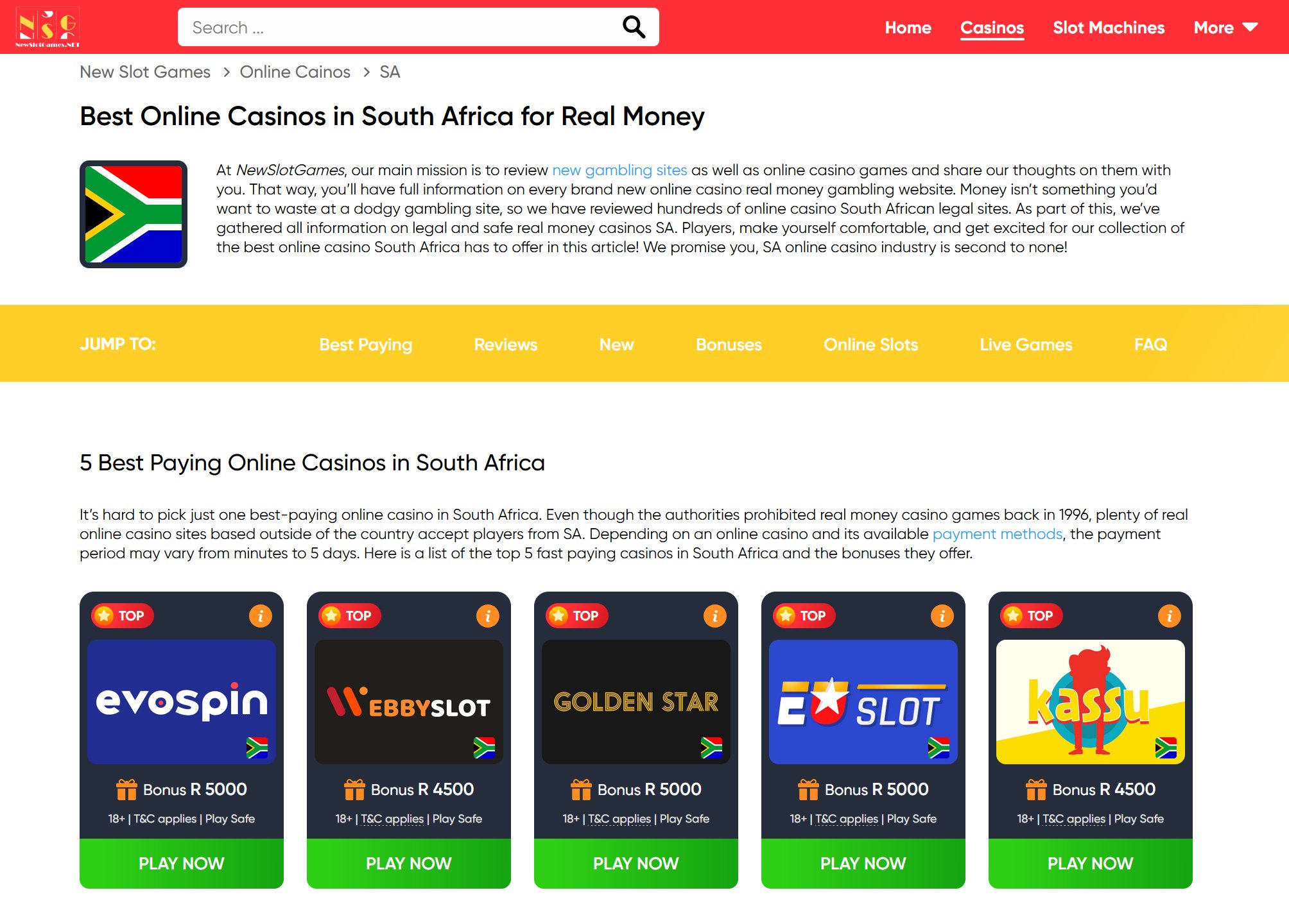 Top Online Casinos In South Africa 2024 Get Casino Bonuses In SA   Za Casinos 