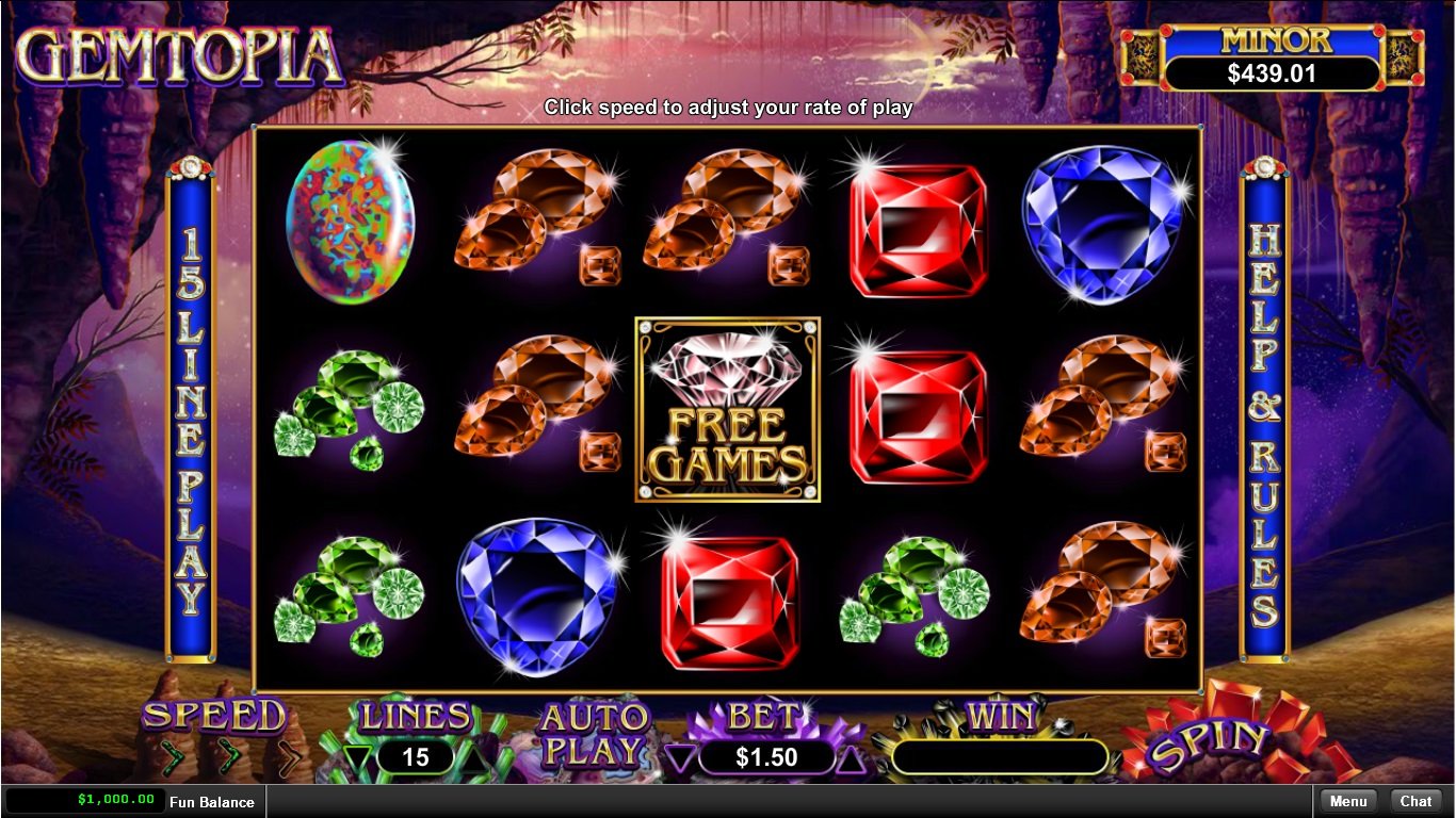 Gemtopia (RTG) Slot Review + Free Play Casinos + Bonuses