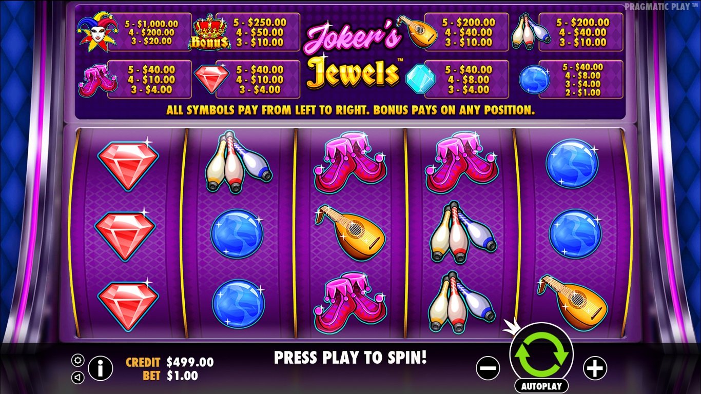 Jokers Jewels (Pragmatic Play) Slot Review & Free Play Casinos