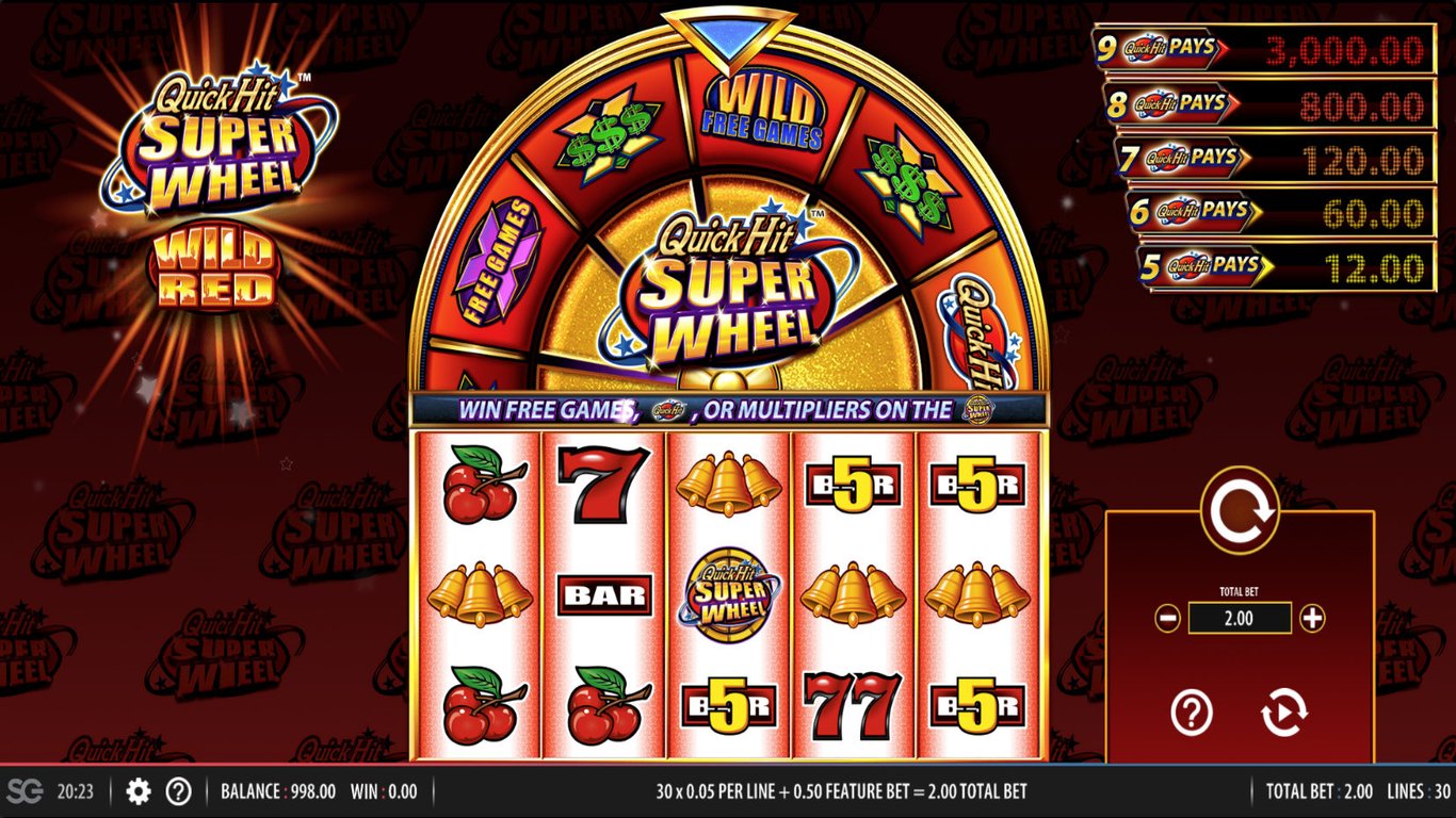 Quick hit super wheel wild red slot