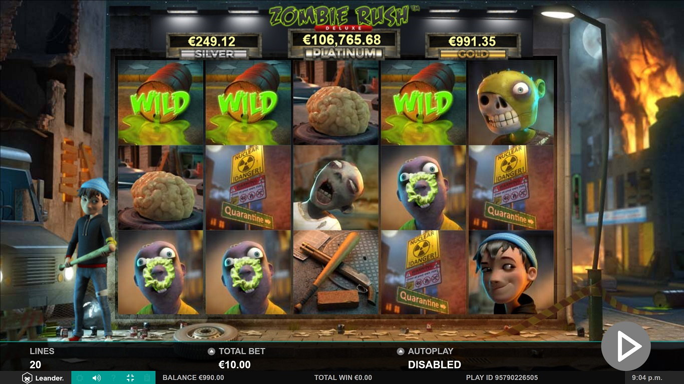 Zombie Rush Deluxe Slot (Leander Games) Review & Free Play Casinos