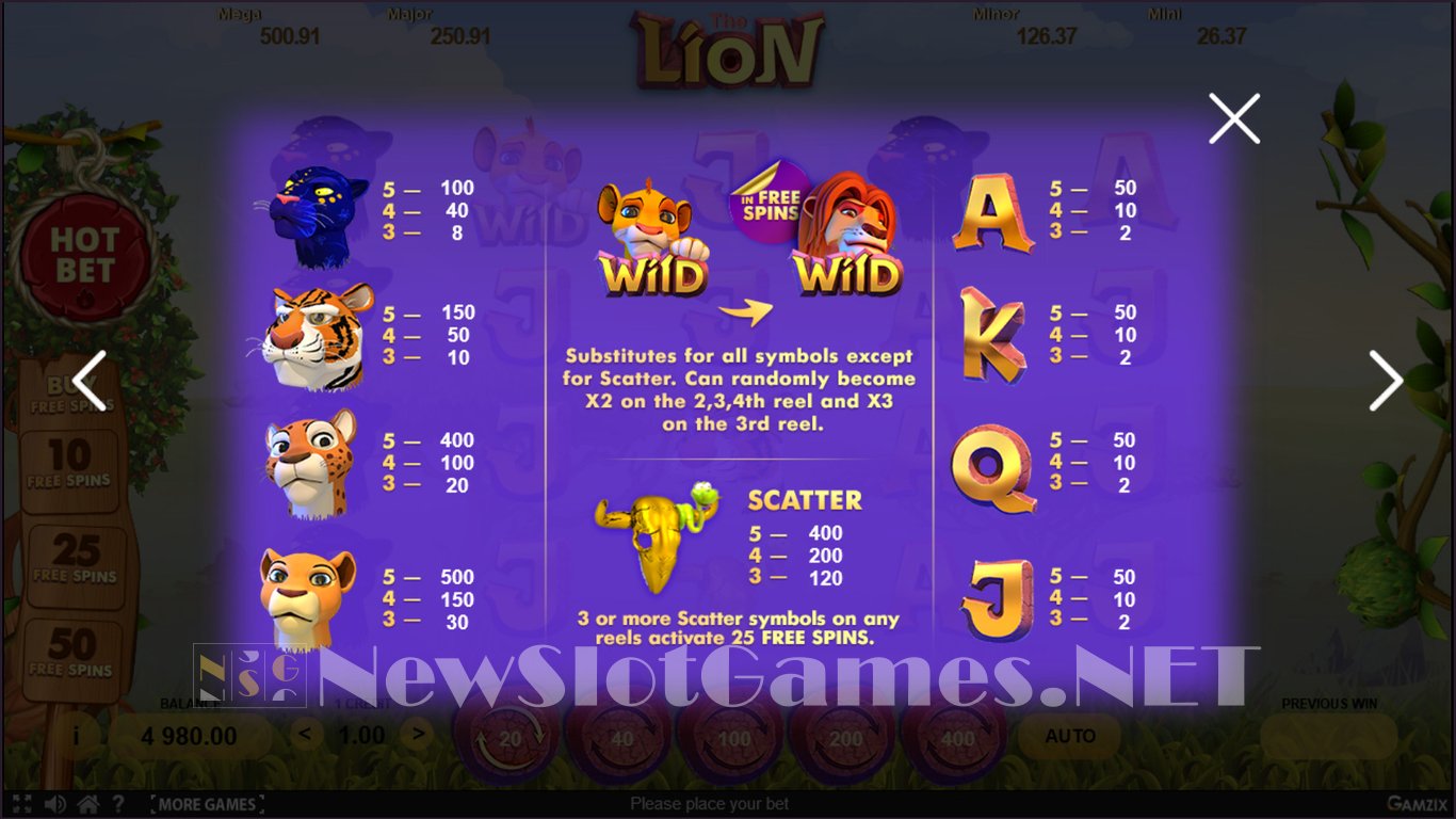 Free 100 lions slot games