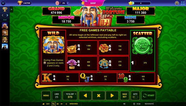 welcome fortune slot