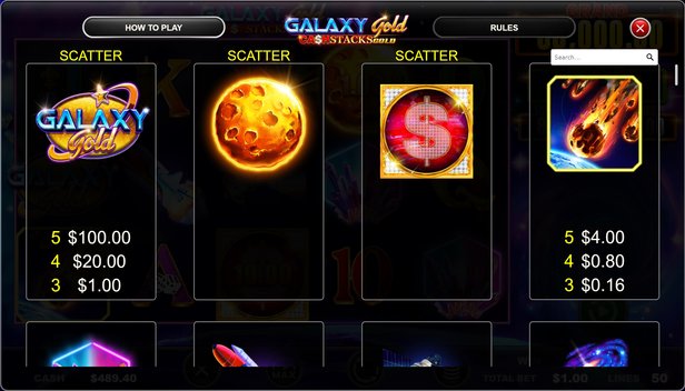 Galaxy Gold CashStacks Gold slot