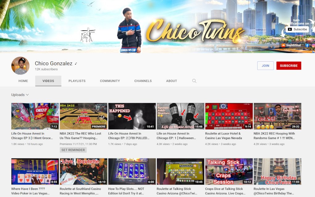 Chico Gonzalez YouTube Streamer - New Videos for Today & Stats