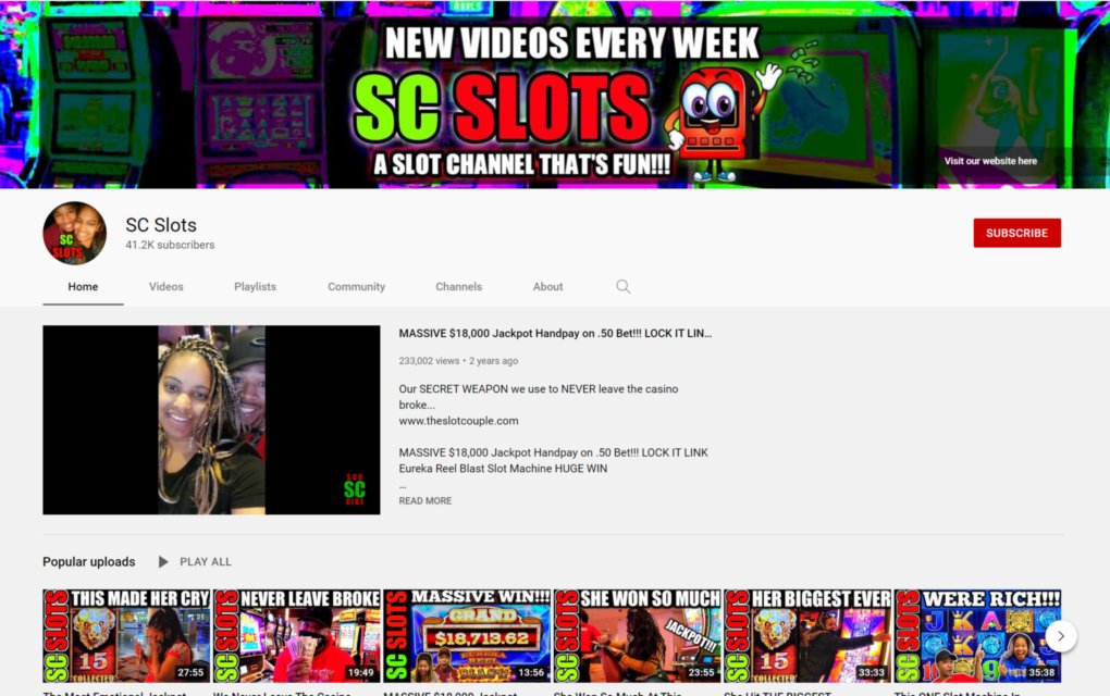 SC Slots YouTube Streamer New Videos for Today & Stats