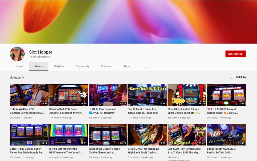 Slot Hopper YouTube Streamer - New Videos for Today & Stats